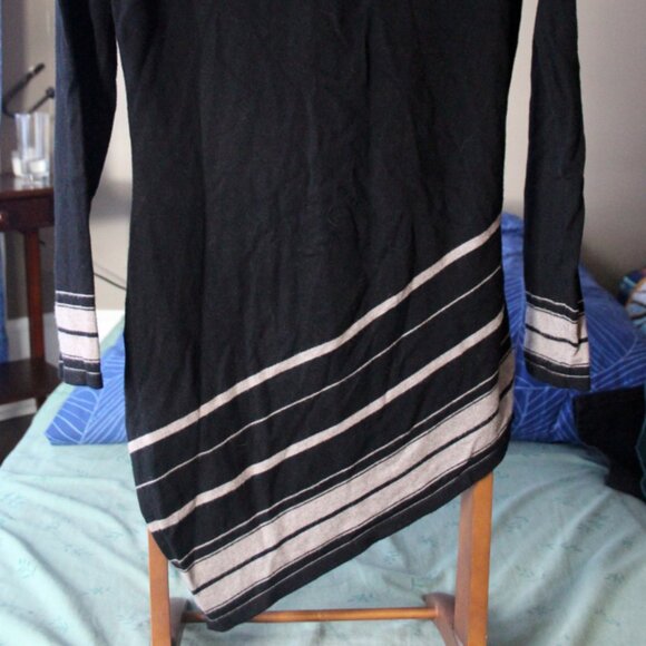Le Chateau black and grey striped sweater/dress, size Small - Picture 6 of 6